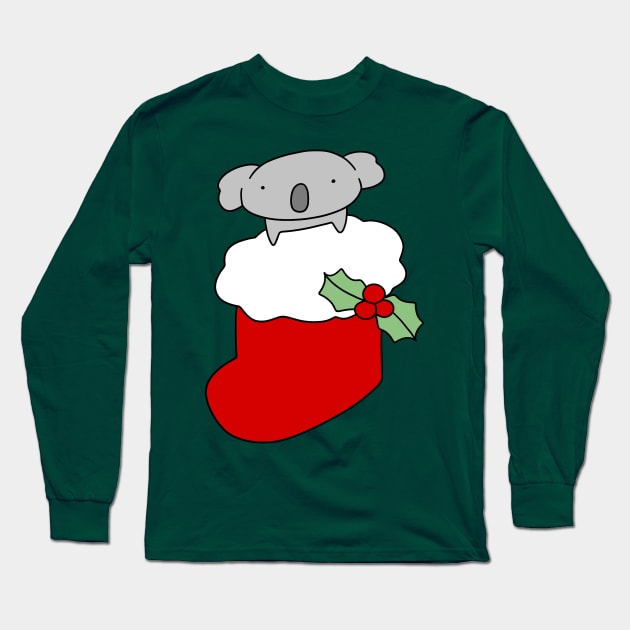 Christmas Stocking Koala Long Sleeve T-Shirt by saradaboru